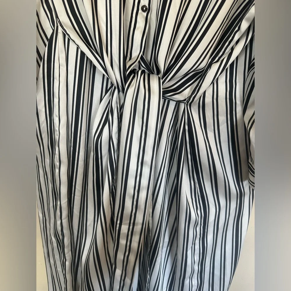 Zara White and Black Striped Shirt Dress - Picture 4 of 5